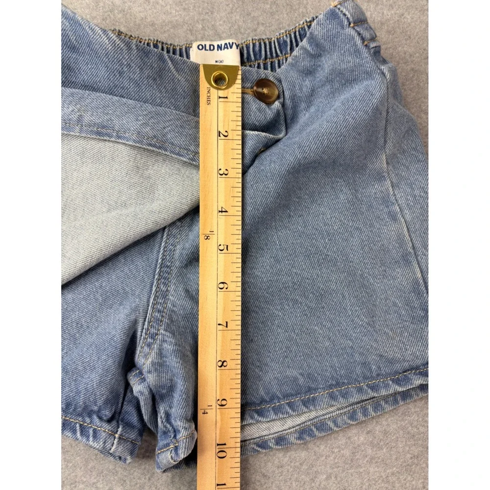 Old Navy Girls Blue Denim Wrap Skort Size M‎ 8 Elastic Back Light Wash Cotton